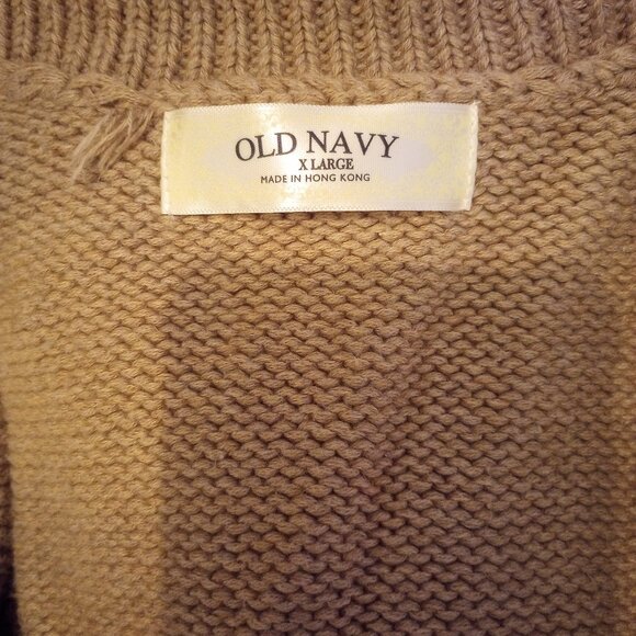 Old navy tan xl cowl neck sleeveless 100% cotton sweater/vest! New - Picture 1 of 10